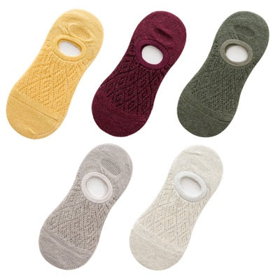 5 Paar/Set Frauen Silikon rutschfeste unsichtbare Socken