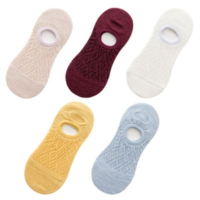 5 Paar/Set Frauen Silikon rutschfeste unsichtbare Socken