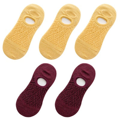 5 Paar/Set Frauen Silikon rutschfeste unsichtbare Socken