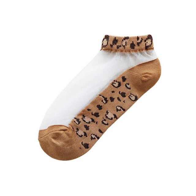 Damensocken Leopard Card Seidensocken