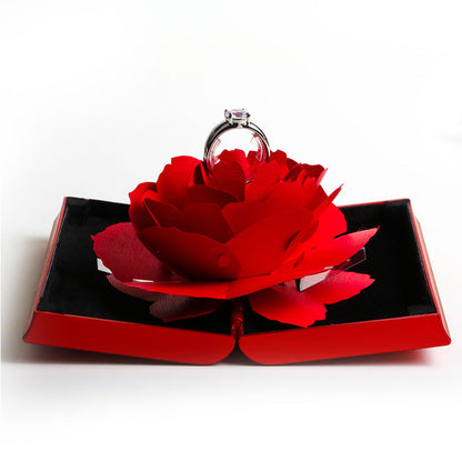 3D Fashion Elegant Rings Joyful Red Box