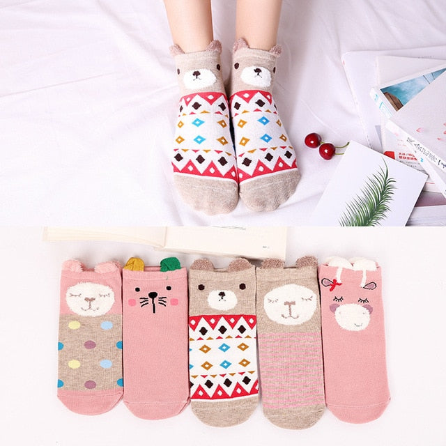 5 Pairs Lot Cotton Women Socks