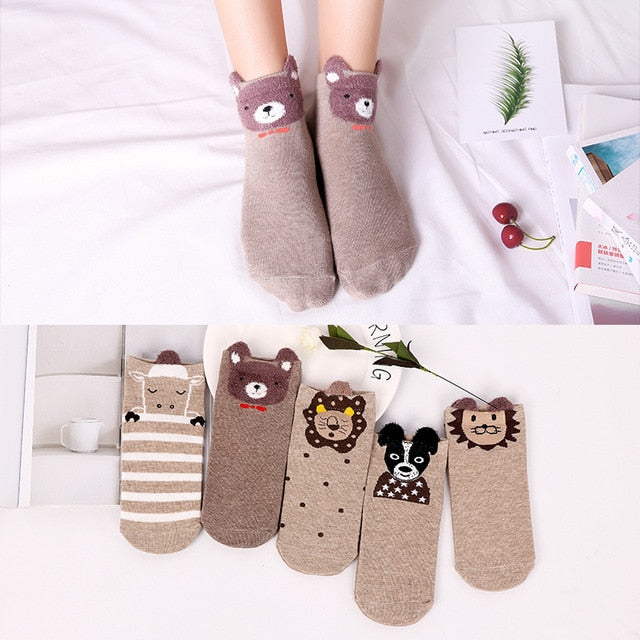 5 Pairs Lot Cotton Women Socks