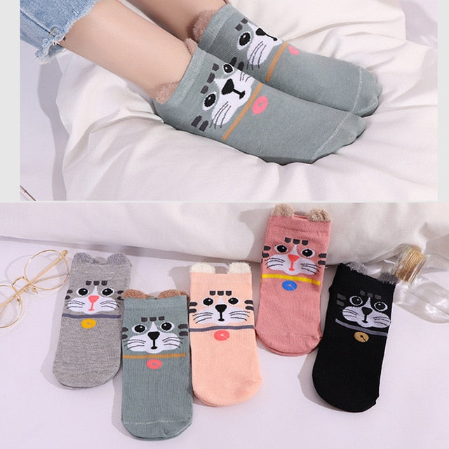 5 Pairs Lot Cotton Women Socks