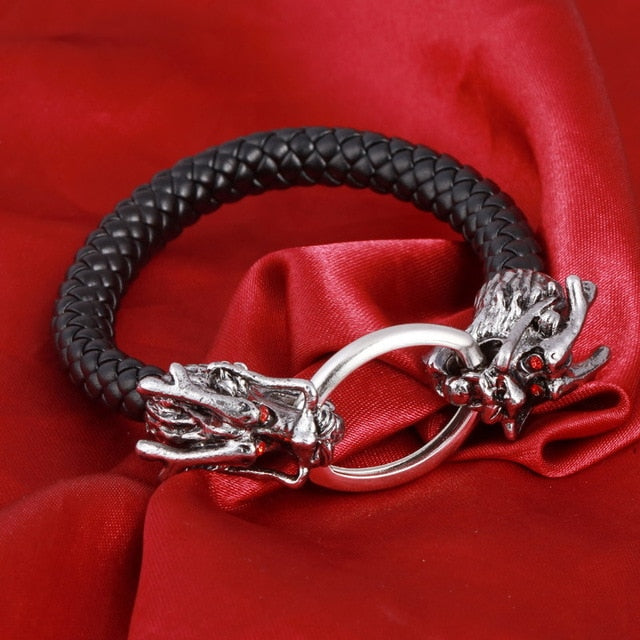 Vintage Viking Wolf Head Cuff Bracelet