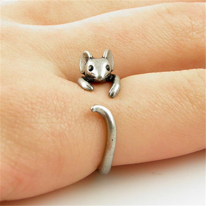 Adjustable Pig Mouse Dog Animal Series Rings