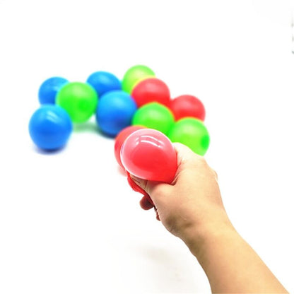 6 pcs/set Stick Wall Ball Indoor Decompression Game Toy