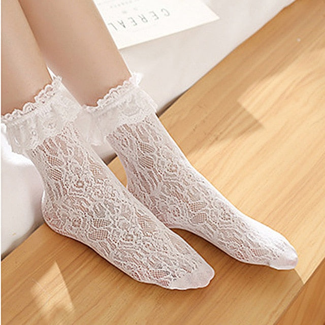 3pair Sexy Lace Floral Socks Women Summer Mesh Socks