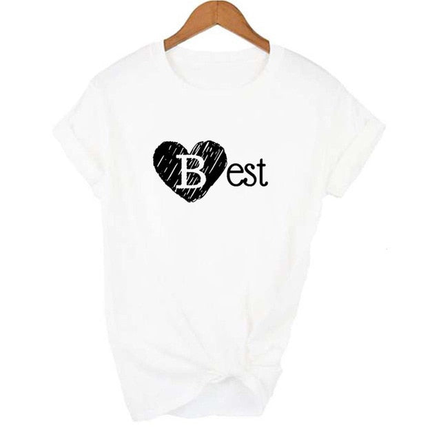 1 Pcs Best Friend Forever BFF Letter Print Matching T Shirts