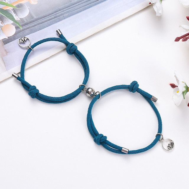 2pcs Magnetic Attract Each Other Creative Personality Couple BFF Bracelet Chain