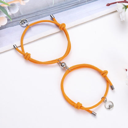 2pcs Magnetic Attract Each Other Creative Personality Couple BFF Bracelet Chain