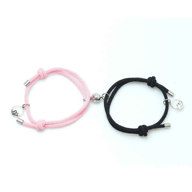 2pcs magnetisch anziehen einander kreative Persönlichkeit Paar BFF Armbandkette