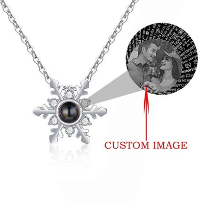 100 Languages I Love You Xmas Snowflake Pendant Necklace