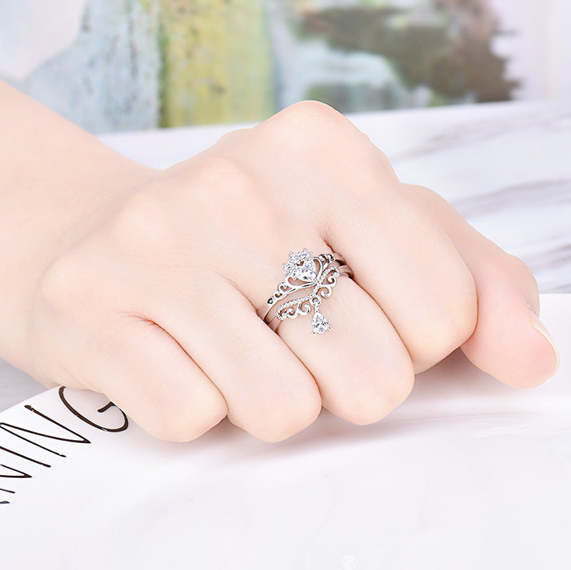 Two-in-one Personality Crown Ring BFF Ring