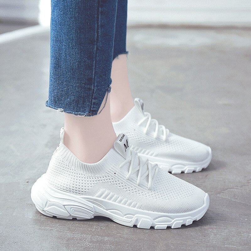 YEELOCA Spring Summer New Female Flying Woven Socks Shoes