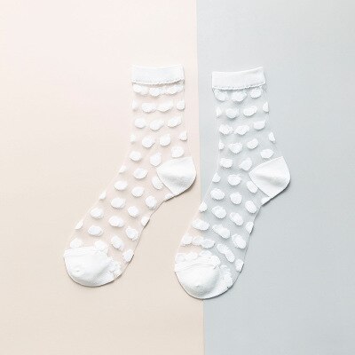 Short Female Thin Crystal Silk Cotton Lace Mesh Boat Socks