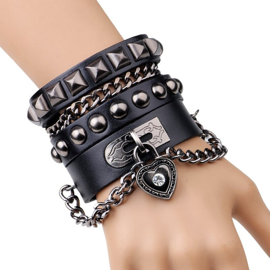 Charm Knöpfe Lederarmband