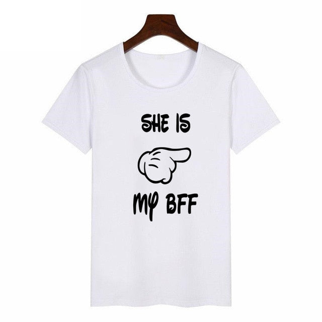 Frauen-nettes bestes Freund-passendes T-Shirt BFF-T-Shirt Frauen-Liebhaber-T-Shirt Mein bester Freund-Druck-T-Shirt Femme-Kleidung