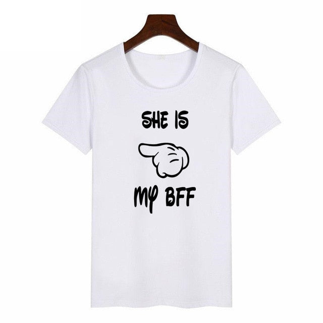 Frauen-nettes bestes Freund-passendes T-Shirt BFF-T-Shirt Frauen-Liebhaber-T-Shirt Mein bester Freund-Druck-T-Shirt Femme-Kleidung