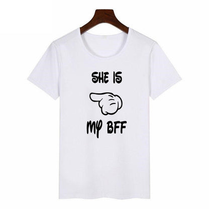 Frauen-nettes bestes Freund-passendes T-Shirt BFF-T-Shirt Frauen-Liebhaber-T-Shirt Mein bester Freund-Druck-T-Shirt Femme-Kleidung