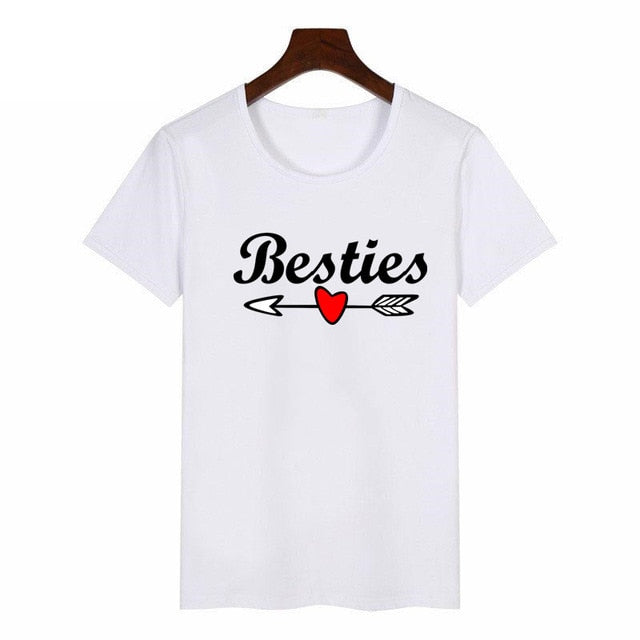 Women Cute Best Friend Matching Letter T-Shirt BFF T Shirt Women Lovers Tee Shirt My Best Friend Printing Tshirt Femme Clothes