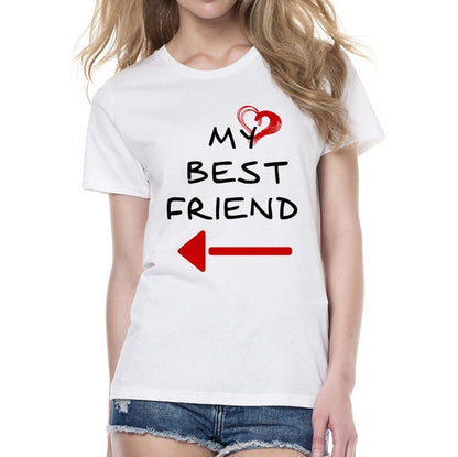 Frauen-nettes bestes Freund-passendes T-Shirt BFF-T-Shirt Frauen-Liebhaber-T-Shirt Mein bester Freund-Druck-T-Shirt Femme-Kleidung