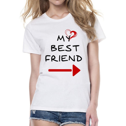 Frauen-nettes bestes Freund-passendes T-Shirt BFF-T-Shirt Frauen-Liebhaber-T-Shirt Mein bester Freund-Druck-T-Shirt Femme-Kleidung