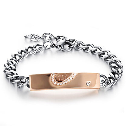 Trend Couple Bracelet Fashion Stainless Steel  Lover's Bracelet