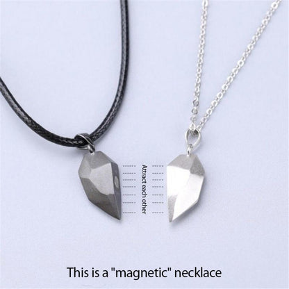 2 Pcs New Creative Wish Stone Magnet Necklaces For BFFs Couples