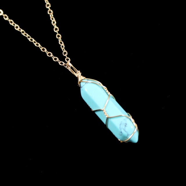 1pc Crystal Necklace Natural Stone Healing Necklace