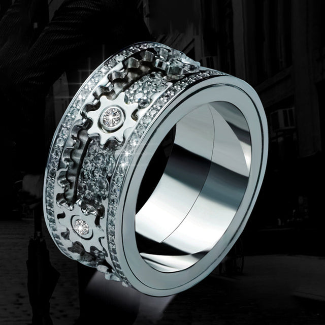 Rotary Luxury Rings With Gear