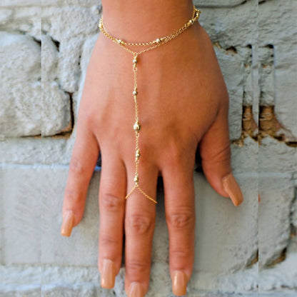 Sklavenarmband Boho Fingerarmband Ringkette Freundschaftsarmband anbringen