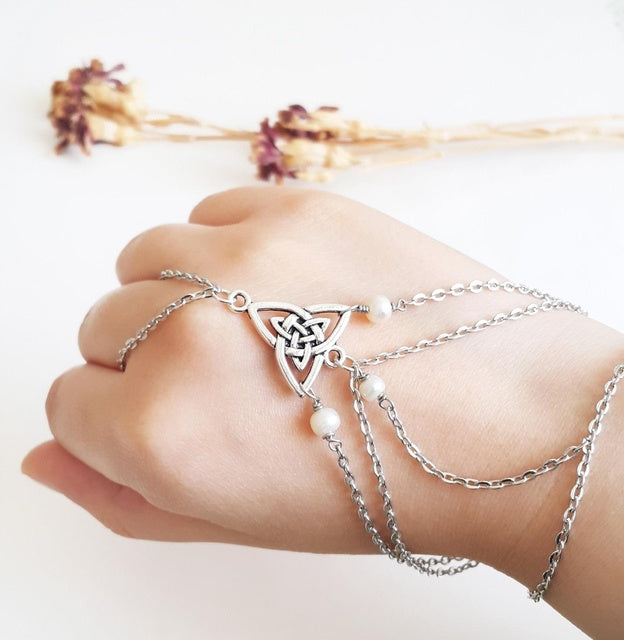 Sklavenarmband Boho Fingerarmband Ringkette Freundschaftsarmband anbringen